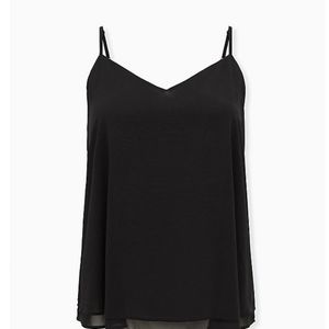 NWT Torrid 18 Sophie Chiffon Black Swing Cami